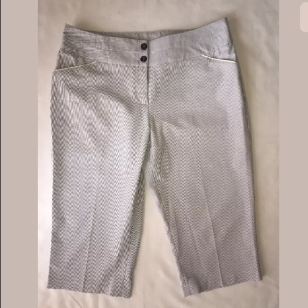 Ashley Stewart Seersucker Cropped Pants Sz 20